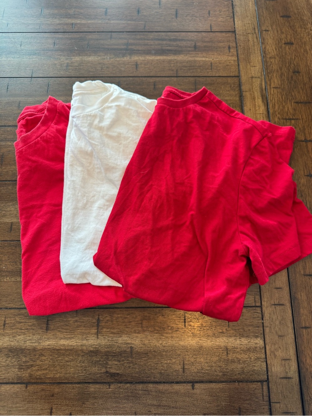 Men’s T-Shirt Bundle Lot of 3 Red White Basic Tees 2 Medium + 1 Small